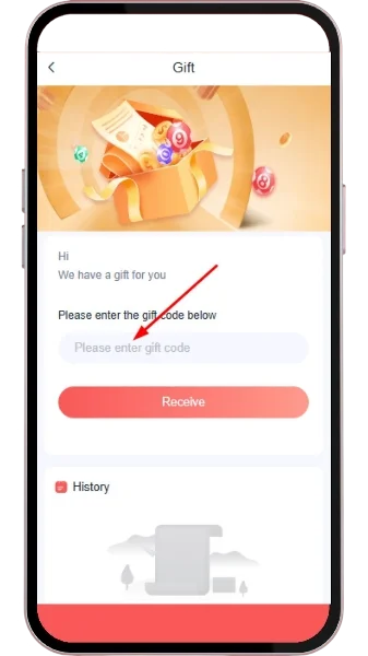 Enter the gift code